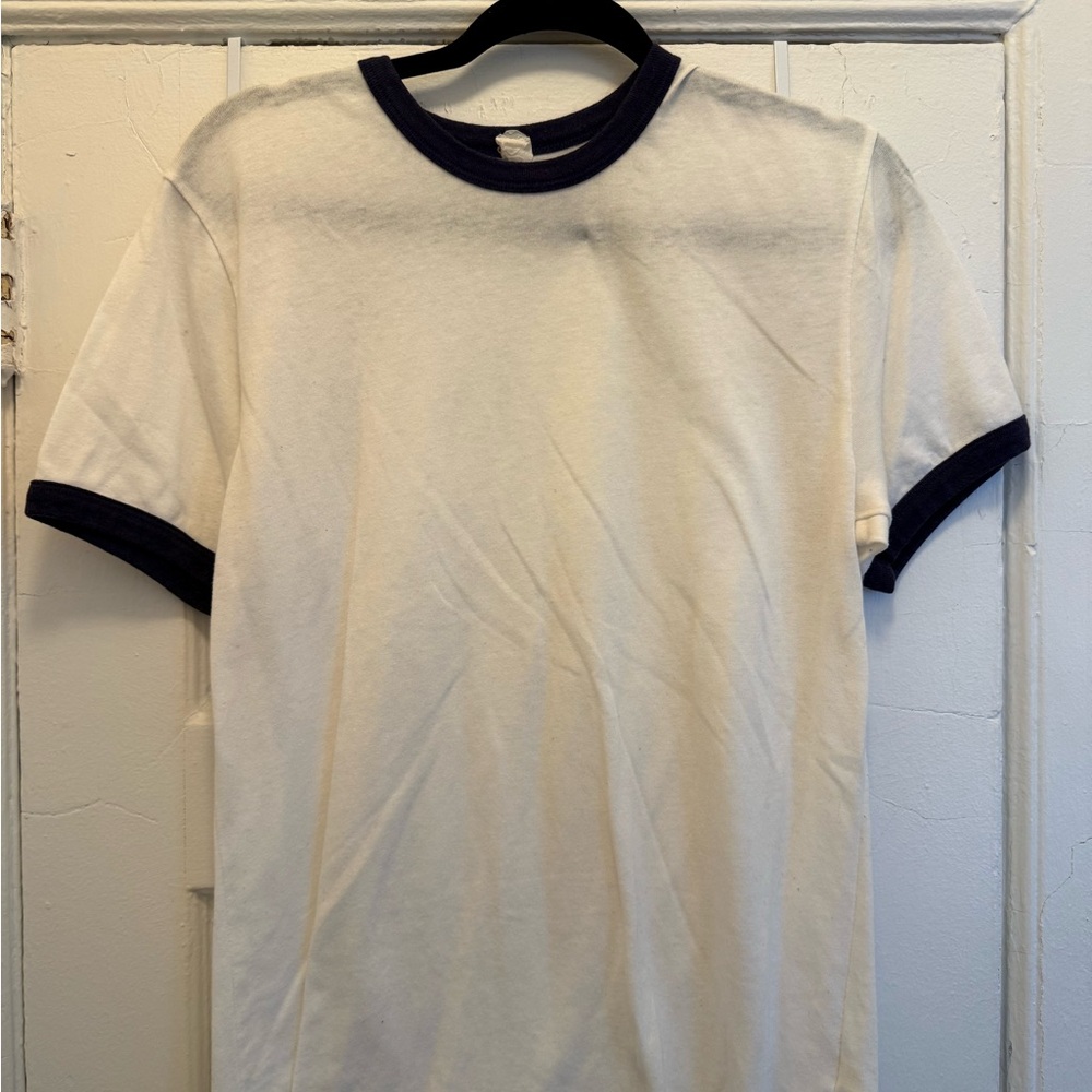 Classic White and Navy Ringer T-Shirt